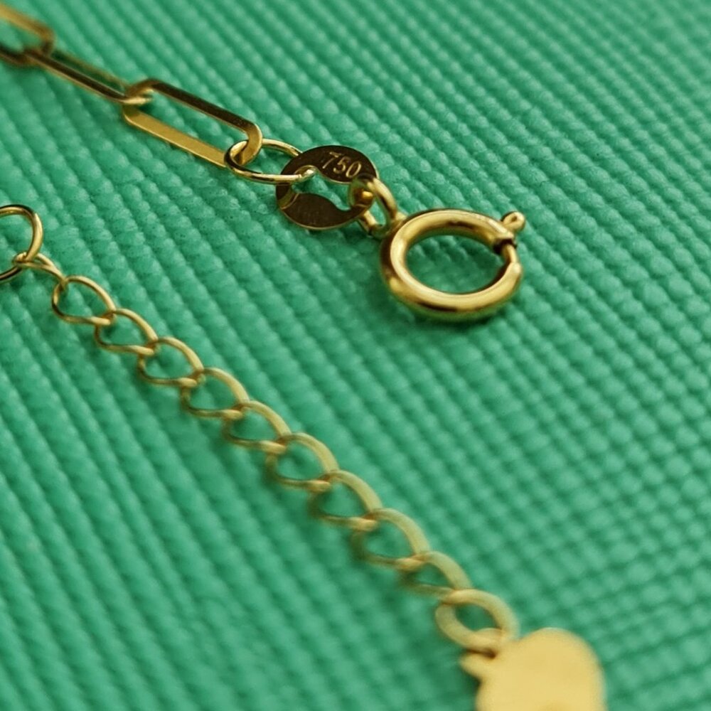 18k Bracelet with multiple small hearts charm - Picture 7 of 15